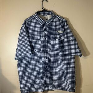 Habit Button Down Fishing Shirt Mens XL Blue White Check